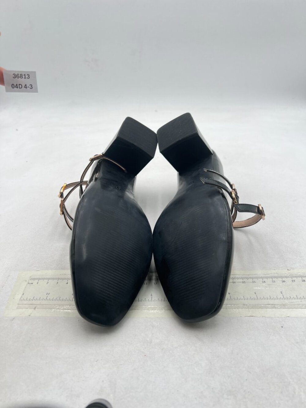 YDN Black Patent Mary Jane Block Heel Pumps - Picture 7 of 8